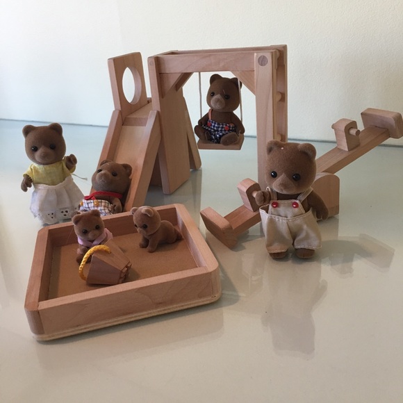 SOLD - Calico Critters Wood Swing & Playset - Picture 2 of 2